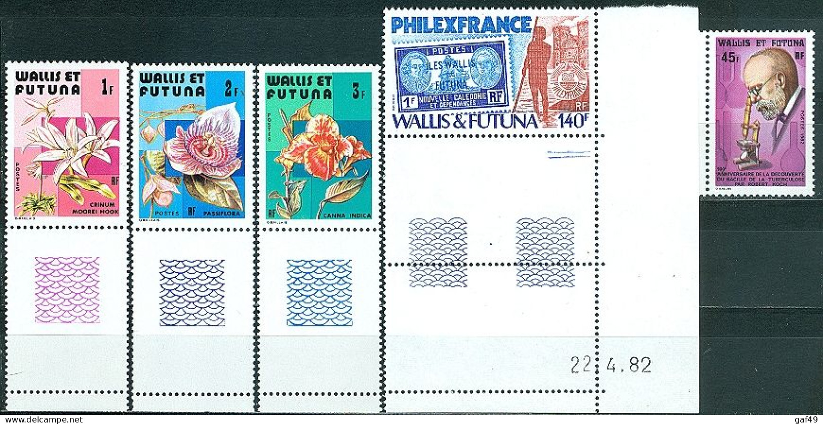 Wallis & Futuna N°Y&T 281 à 285 Poste Sujets Divers Neuf Sans Charnière Très Frais - Nuovi