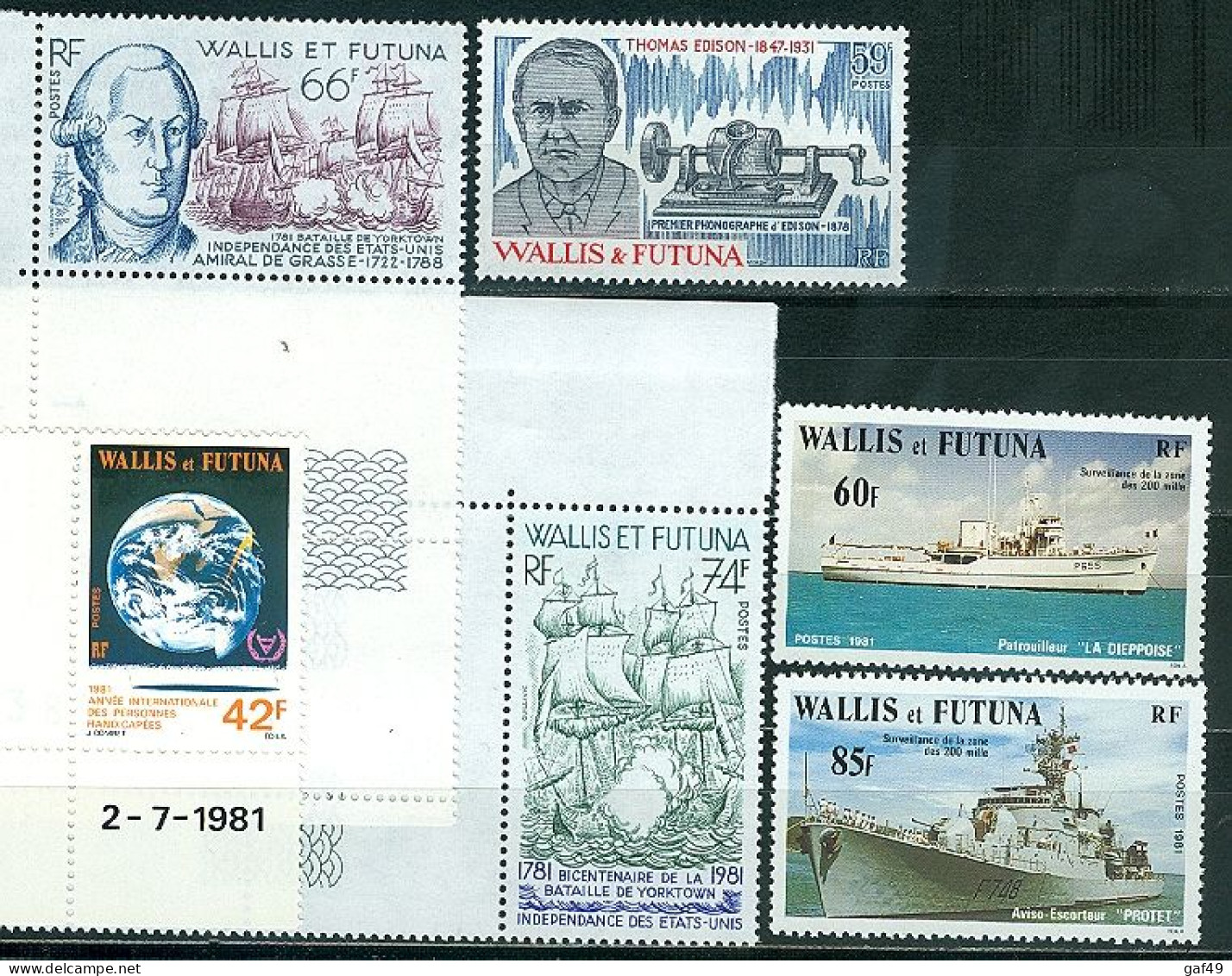 Wallis & Futuna N°Y&T 265 à 280 Poste Année 1981 Sujets Divers Neuf Sans Charnière Très Frais 2 Scans - Neufs