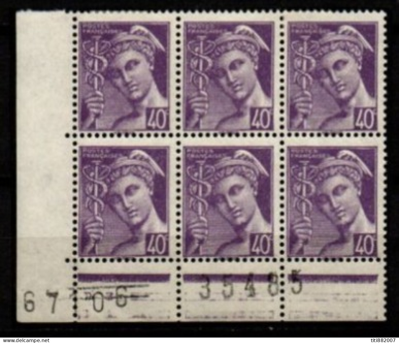 FRANCE   -  1942 .  Y&T N° 548 * / **  .  Bloc De 6.  Feuille De Remplacement. - Unused Stamps