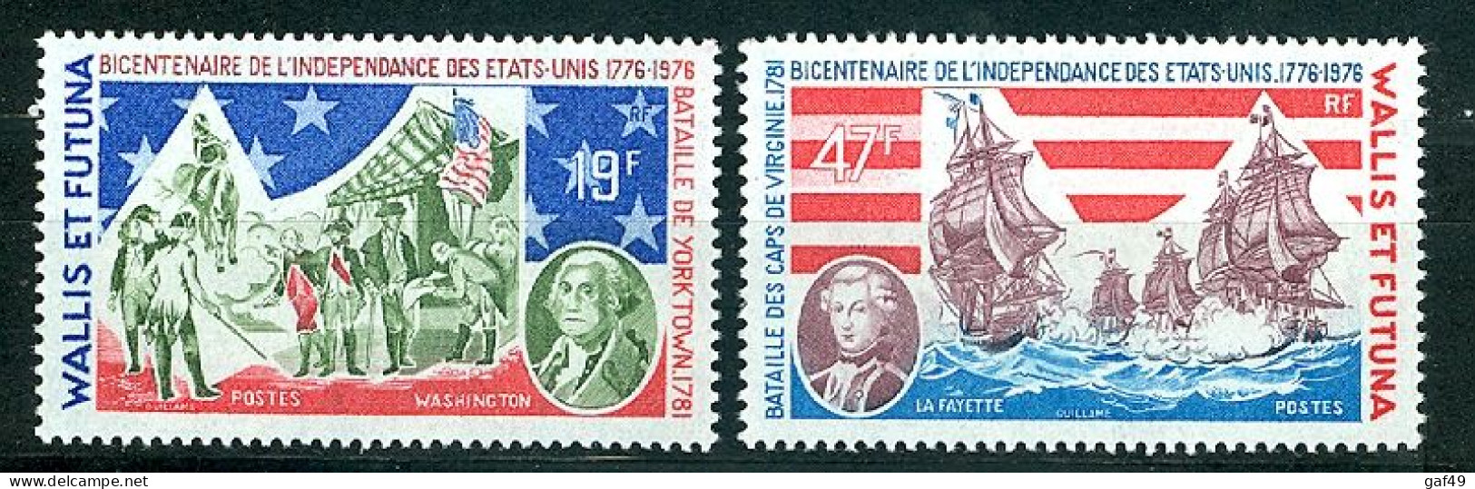 Wallis & Futuna N°Y&T 190 Et 191 Bicentenaire Indépendance Etats Unis Neuf Sans Charnière Très Frais - Unused Stamps