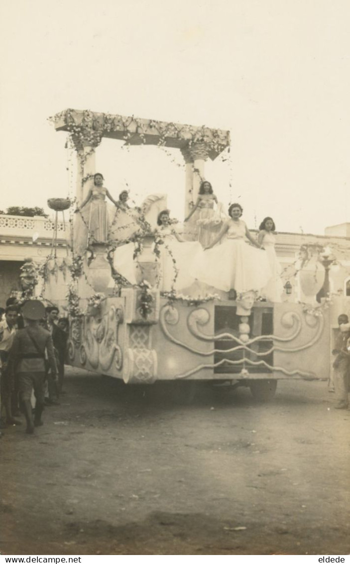 Real Photo Remedios  Fiesta Caroza Con Reinas De Belleza . Beauty Queen 1939 - Cuba