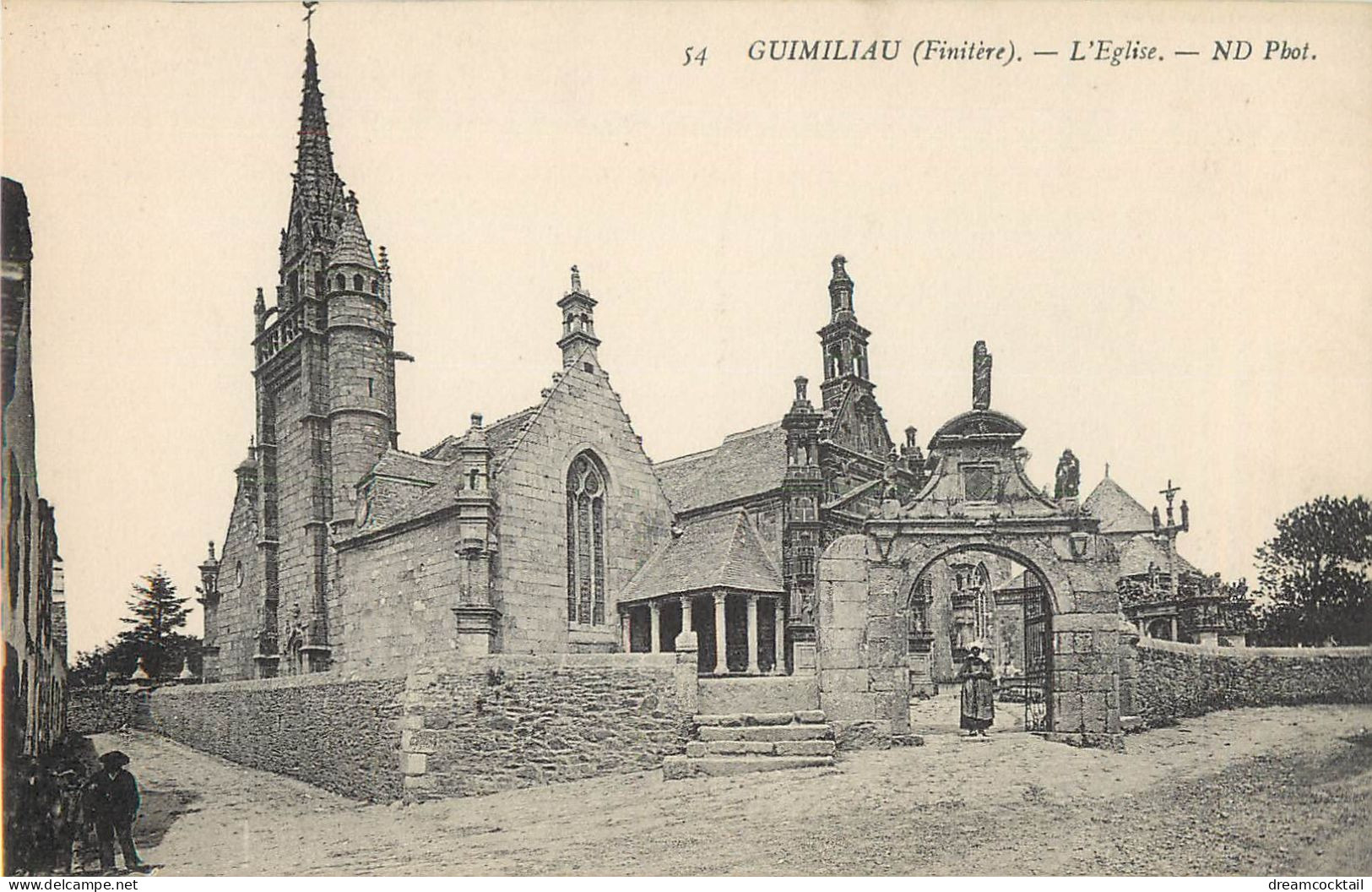 9  Cpa 29 GUIMILIAU. Eglise, Calvaire, Baptistère, Portail, Chaire - Guimiliau