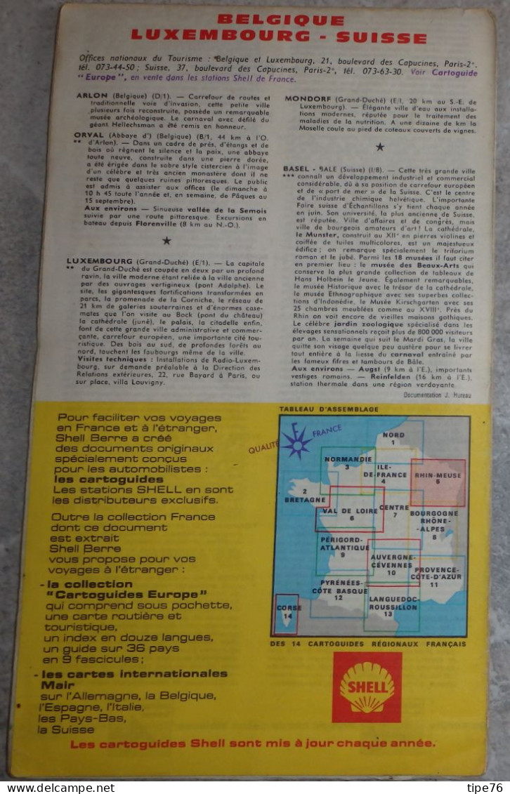 Carte Routière Shell  Cartoguide   Shell Berre France Rhin  Meuse  1971 - Roadmaps
