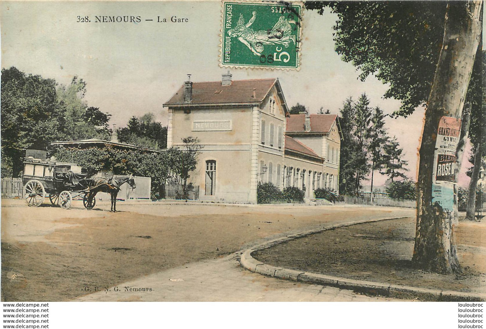 NEMOURS LA GARE ET ATTELAGE CHEVAL EDITION G.B.N.G. - Nemours