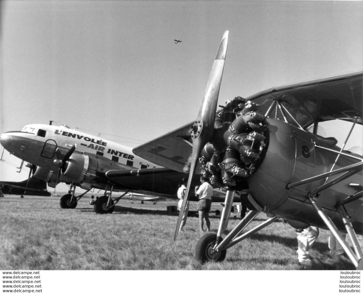 GRANDE PHOTO ORIGINALE AVIATION L'ENVOLEE AIR INTER FORMAT 19 X 14 CM - Aviación