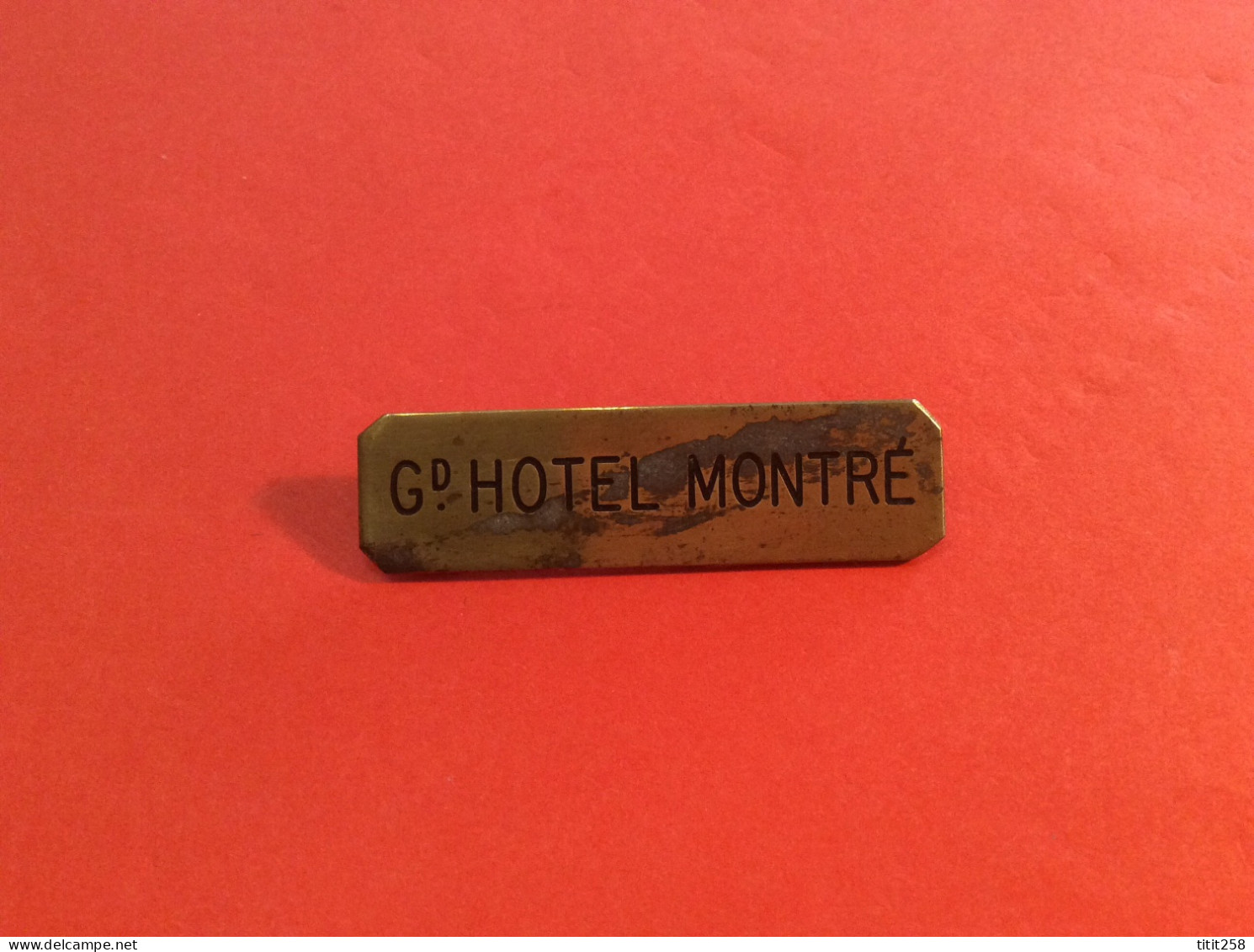 Ancienne Broche Employé Grand Hôtel Montré Rue Montesquieu 33 BORDEAUX GRONDE - Otros & Sin Clasificación