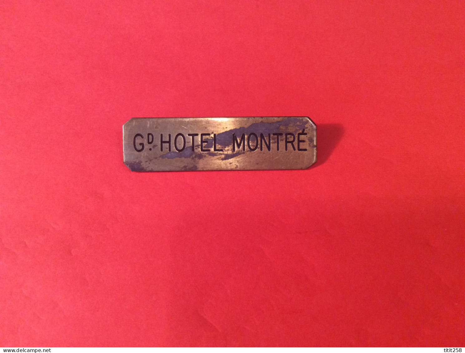 Ancienne Broche Employé Grand Hôtel Montré Rue Montesquieu 33 BORDEAUX GRONDE - Altri & Non Classificati
