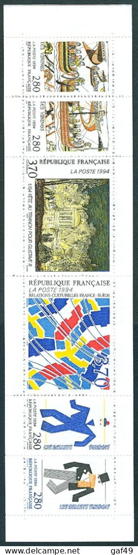 France Carnet Relations France Suède 1994 N° Y&T: BC2872 Neuf Sans Charnière Très Beau Non Plié - Commémoratifs