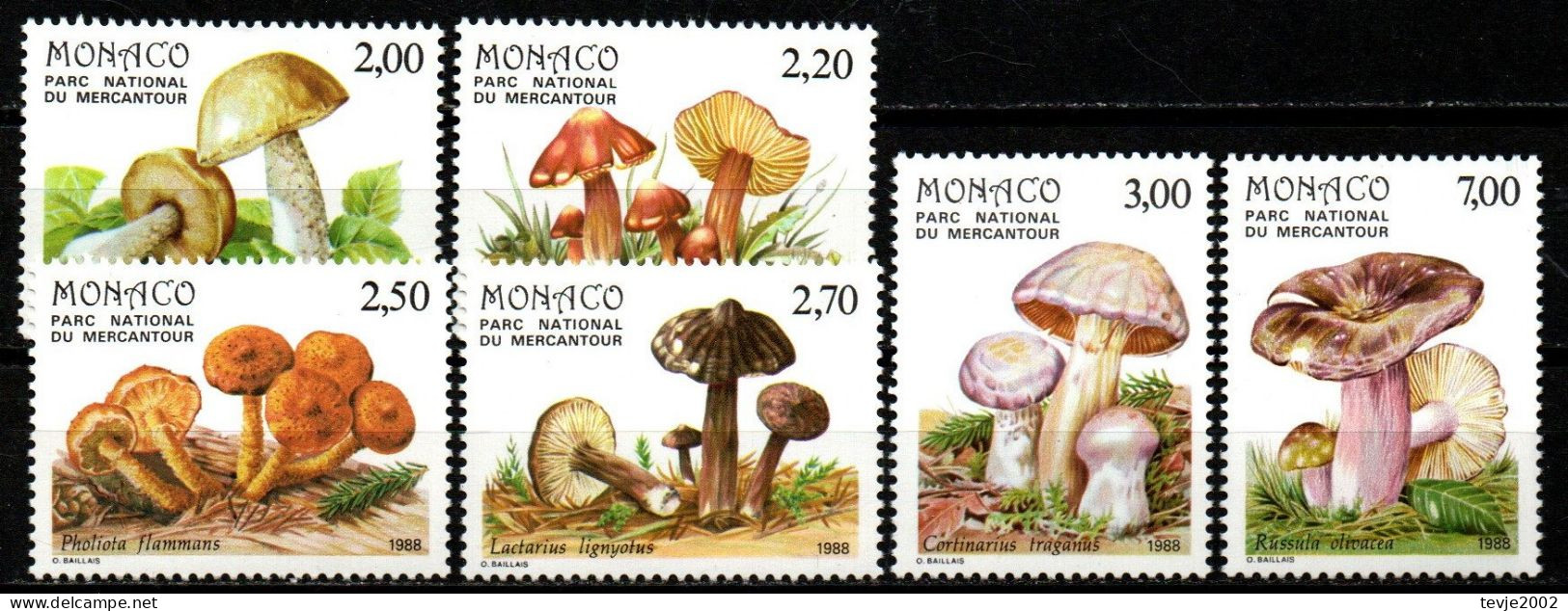 Monaco 1988 - Mi.Nr. 1861 - 1866 - Postfrisch MNH - Pilze Mushrooms - Champignons