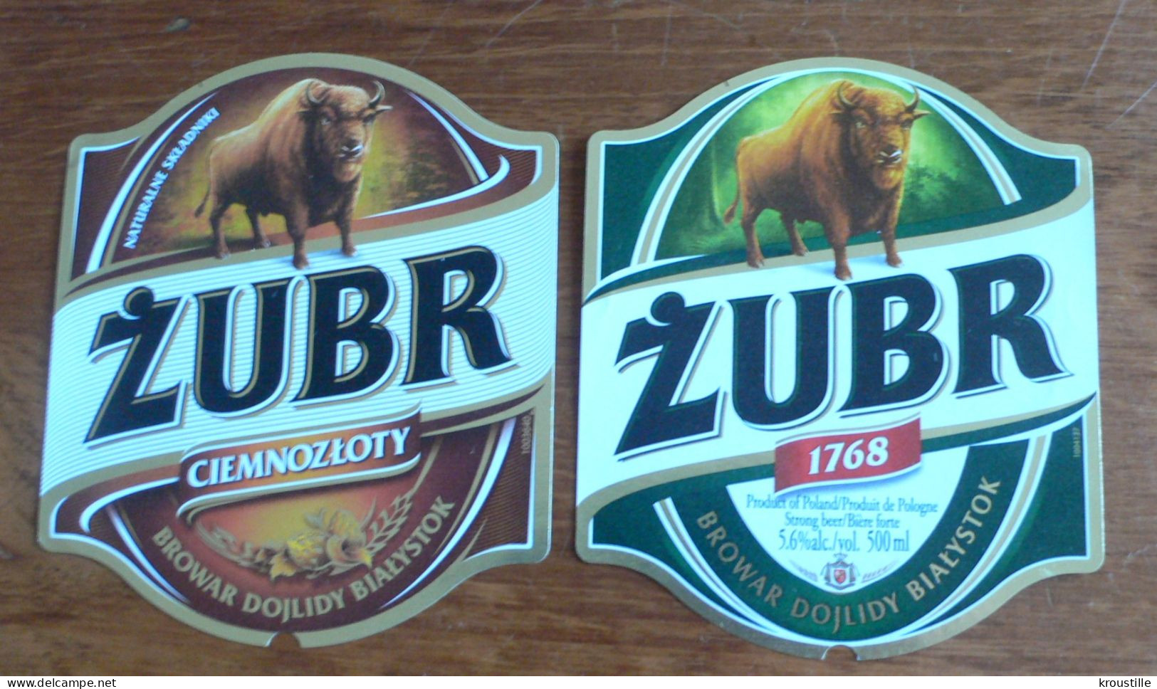 LOT 3 ETIQUETTES DE BIERE ZUBRE - POLOGNE - BISON - NEUVES - Beer