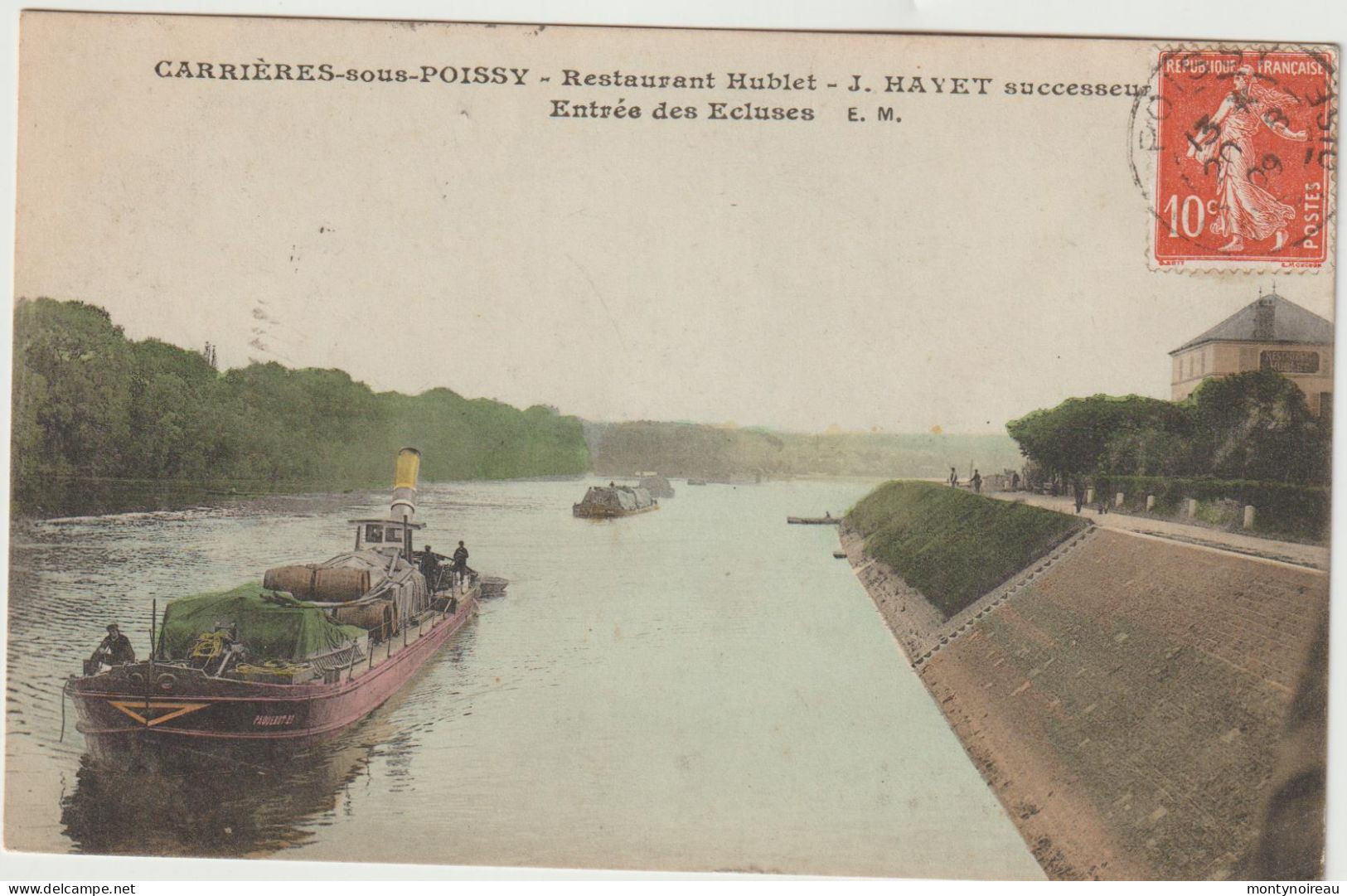 Yvelines : CARRIERES  Sous  Poissy : Restaurant Hublet , Entrée  écluses , Bateau  Péniche - Carrieres Sous Poissy