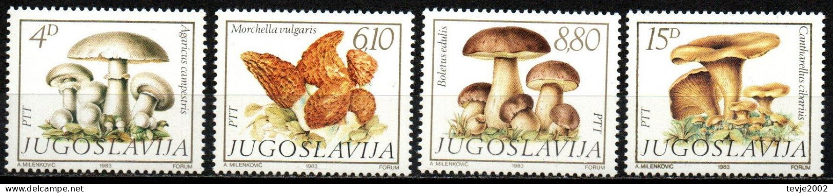 Jugoslawien 1983 - Mi.Nr. 1977 - 1980 - Postfrisch MNH - Pilze Mushrooms - Champignons