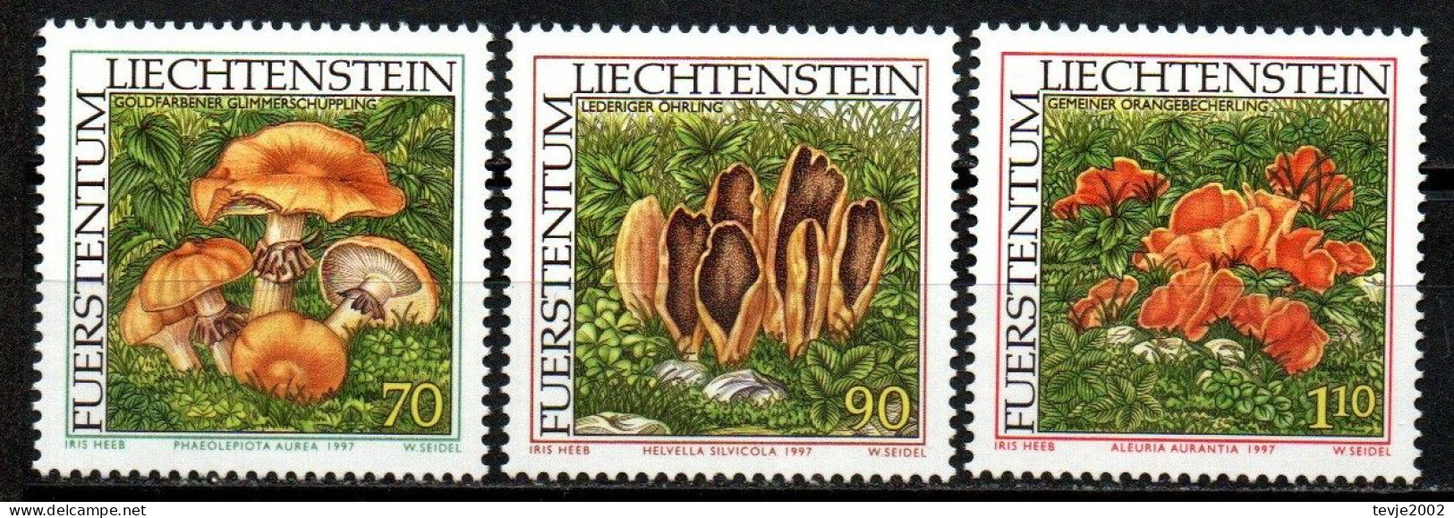 Liechtenstein 1997 - Mi.Nr. 1152 - 1154 - Postfrisch MNH - Pilze Mushrooms - Champignons