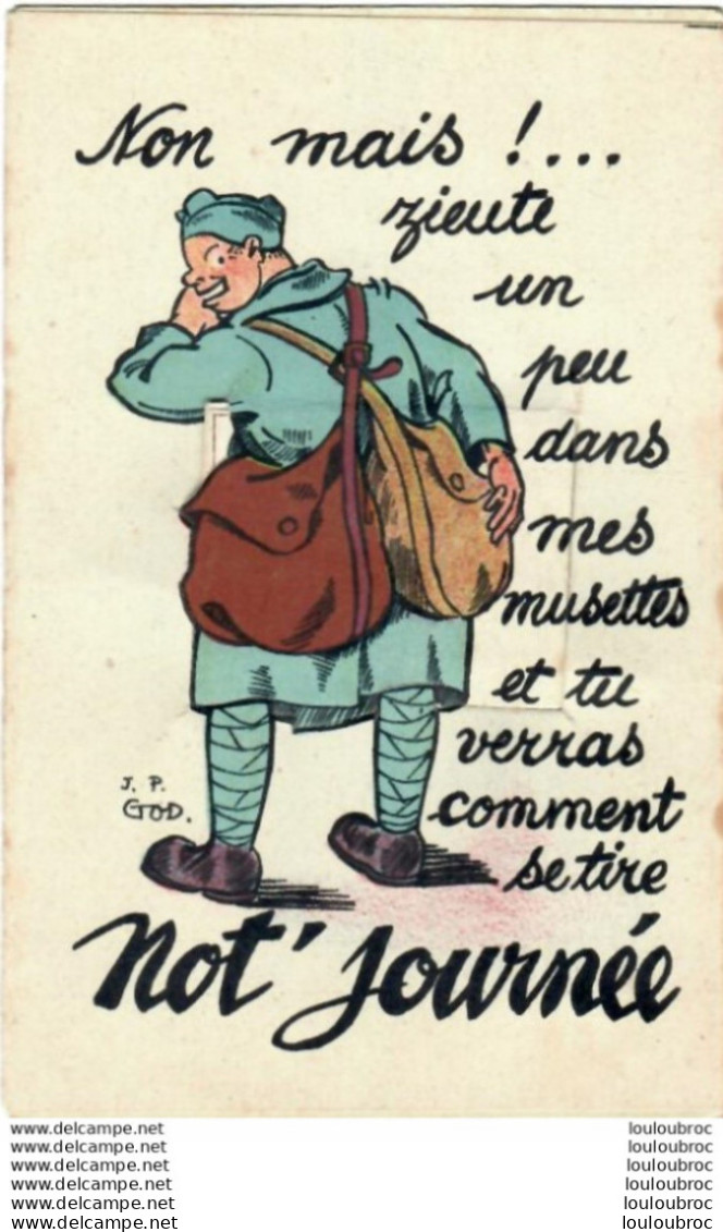 NOT'JOURNEE CARTE A SYSTEME MILITARIA HUMOUR - Dreh- Und Zugkarten