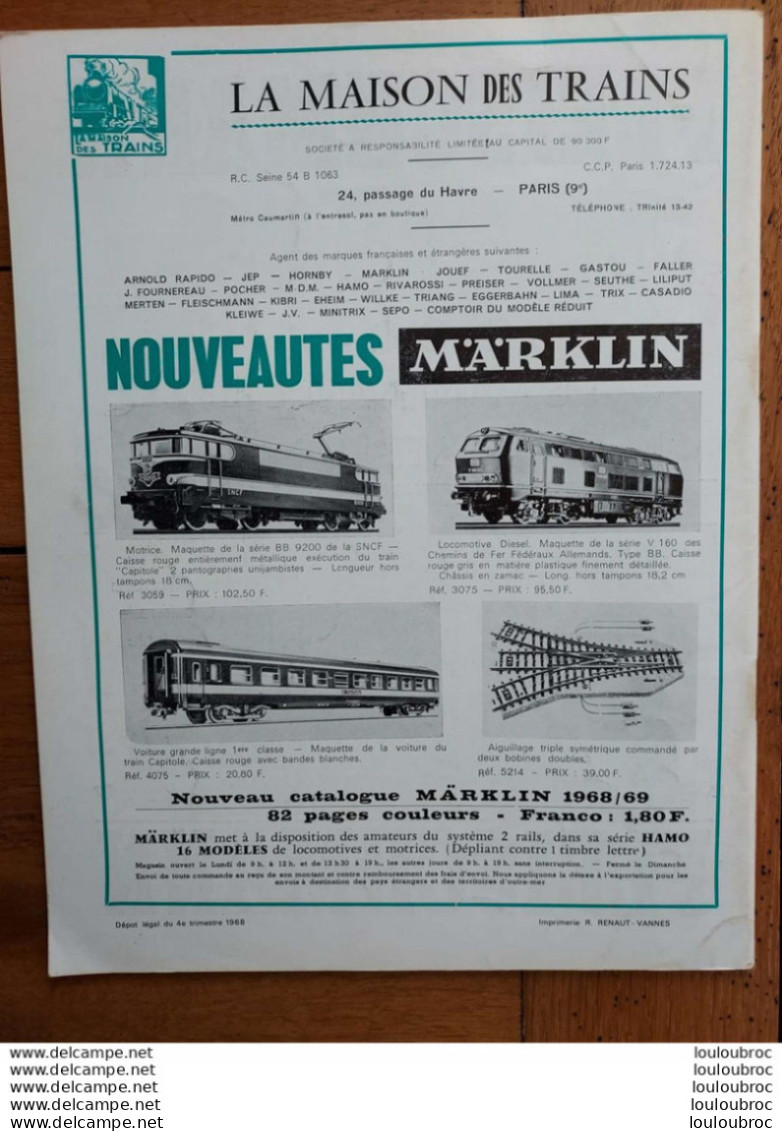 LOCO REVUE N°288 DE 1968 AMATEURS DE CHEMINS DE FER ET DE MODELISME PARFAIT ETAT - Trains