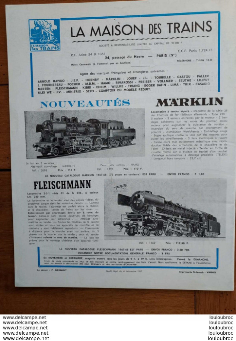 LOCO REVUE N°278 DE 1967 AMATEURS DE CHEMINS DE FER ET DE MODELISME PARFAIT ETAT - Eisenbahnen & Bahnwesen
