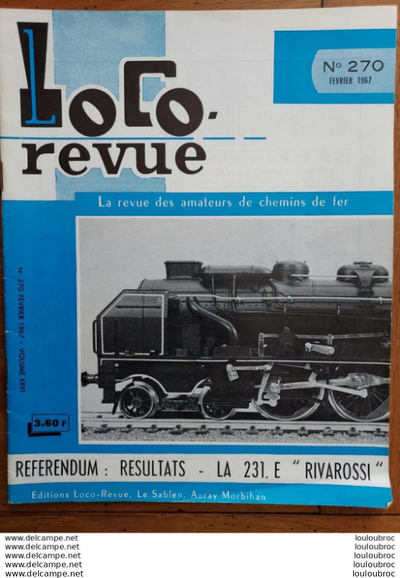 LOCO REVUE N°270 DE 1967 AMATEURS DE CHEMINS DE FER ET DE MODELISME PARFAIT ETAT - Treinen