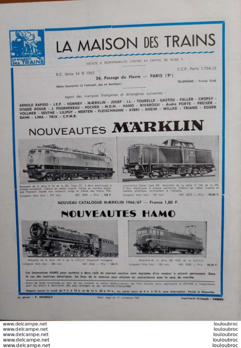 LOCO REVUE N°270 DE 1967 AMATEURS DE CHEMINS DE FER ET DE MODELISME PARFAIT ETAT - Treni