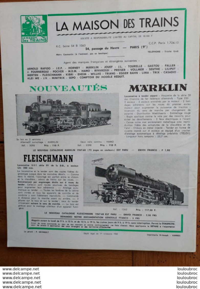 LOCO REVUE N°280 DE 1968 AMATEURS DE CHEMINS DE FER ET DE MODELISME PARFAIT ETAT - Treinen