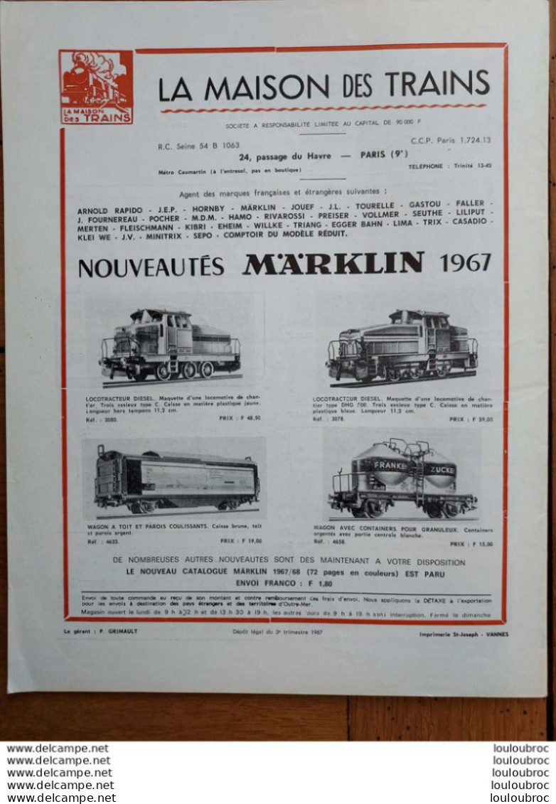 LOCO REVUE N°276 DE 1967 AMATEURS DE CHEMINS DE FER ET DE MODELISME PARFAIT ETAT - Trains