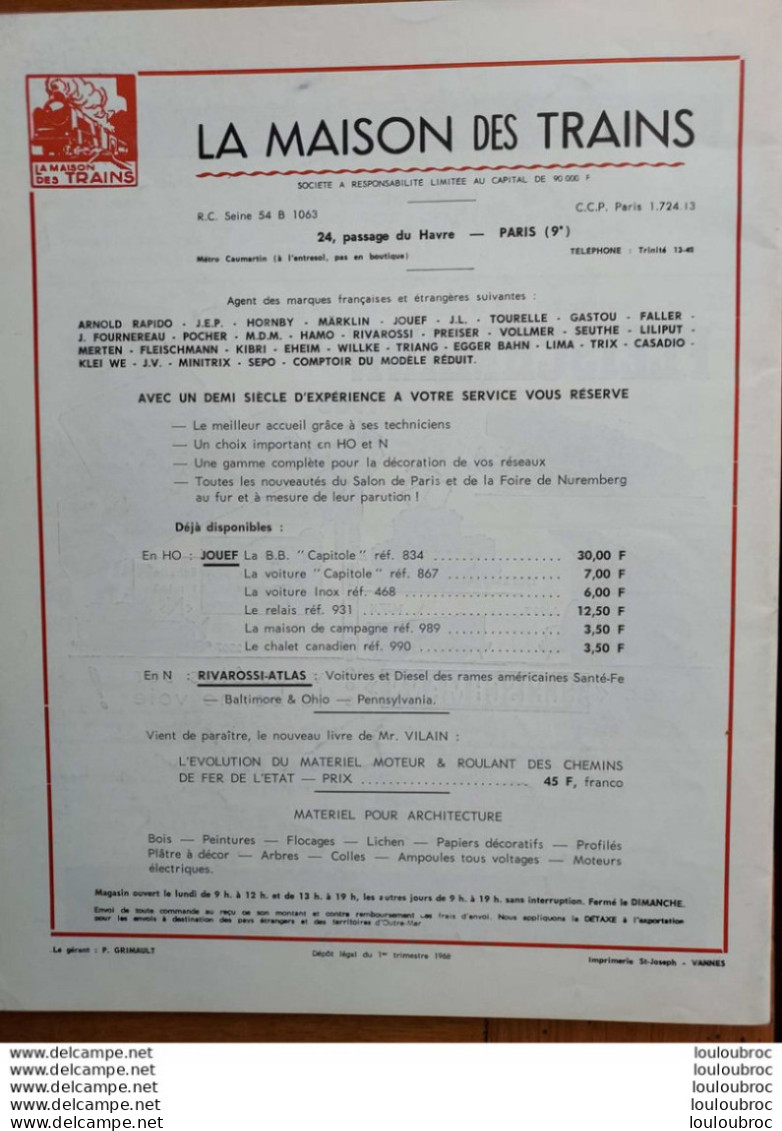 LOCO REVUE N°282 DE 1968 AMATEURS DE CHEMINS DE FER ET DE MODELISME PARFAIT ETAT - Treni