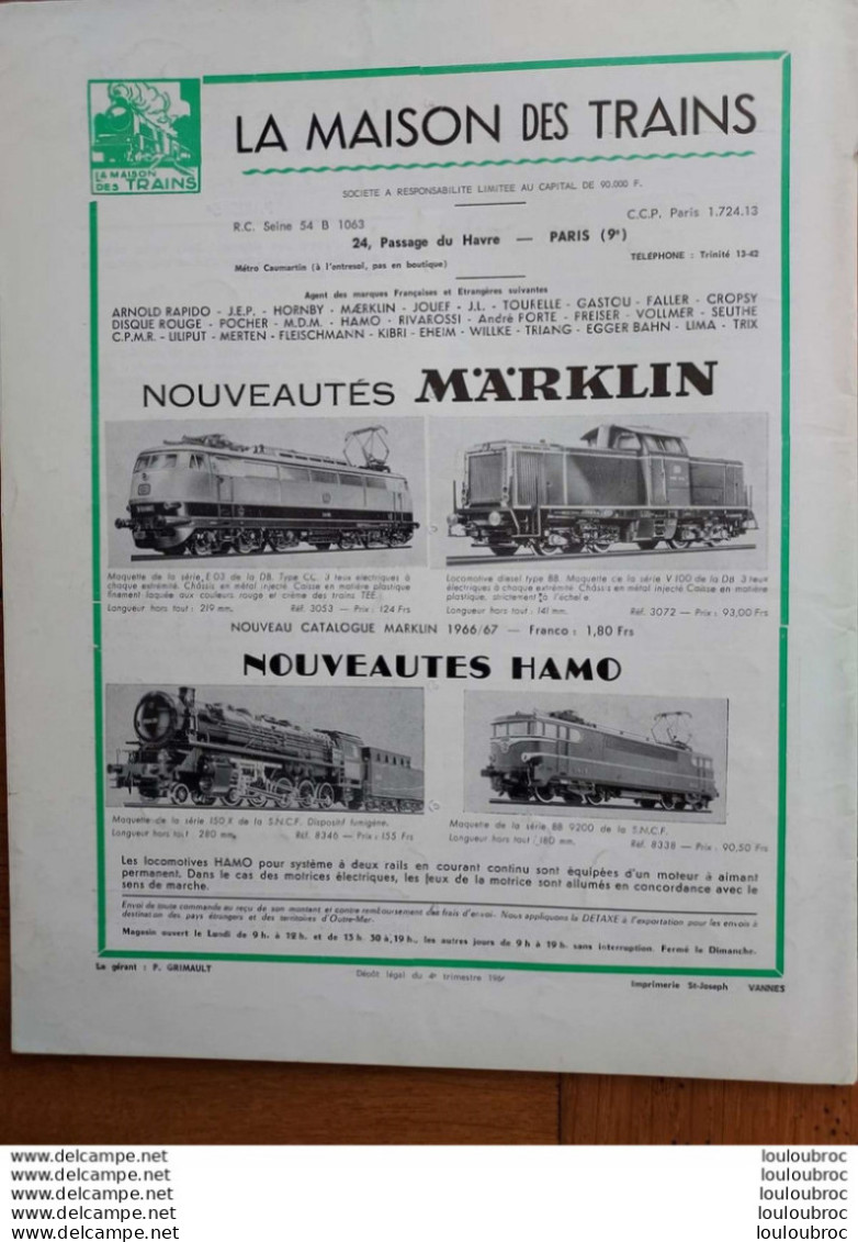 LOCO REVUE N°266 DE 1966 AMATEURS DE CHEMINS DE FER ET DE MODELISME PARFAIT ETAT - Eisenbahnen & Bahnwesen