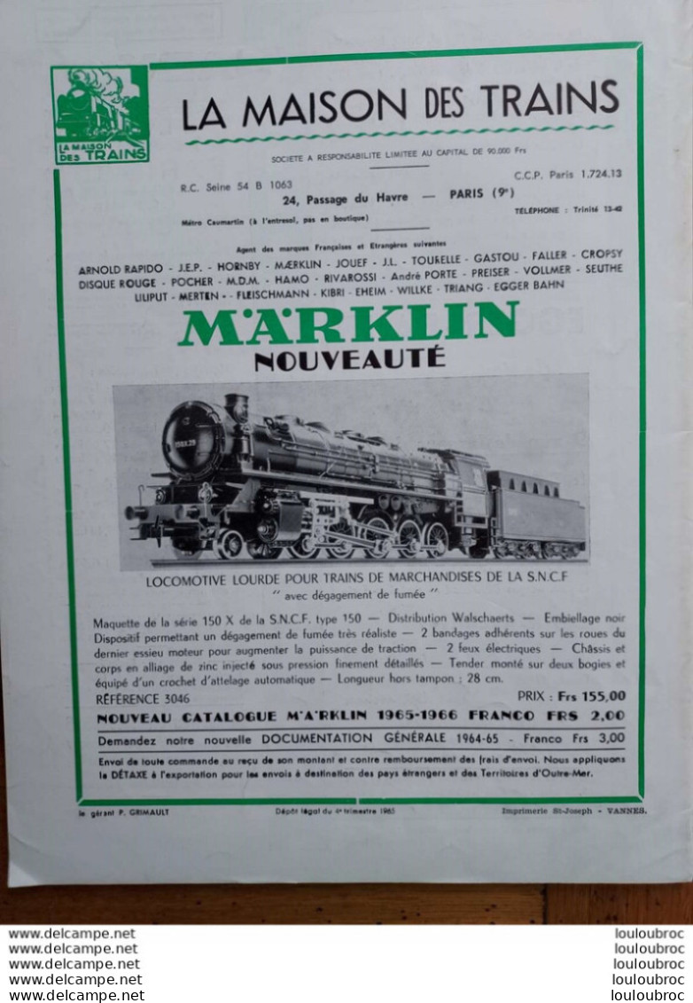 LOCO REVUE N°255 DE 1965 AMATEURS DE CHEMINS DE FER ET DE MODELISME PARFAIT ETAT - Eisenbahnen & Bahnwesen