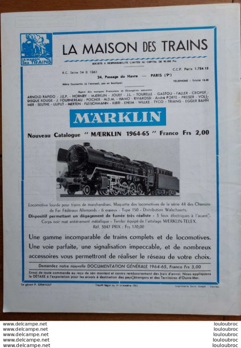 LOCO REVUE N°248 DE 1965 AMATEURS DE CHEMINS DE FER ET DE MODELISME PARFAIT ETAT - Trains