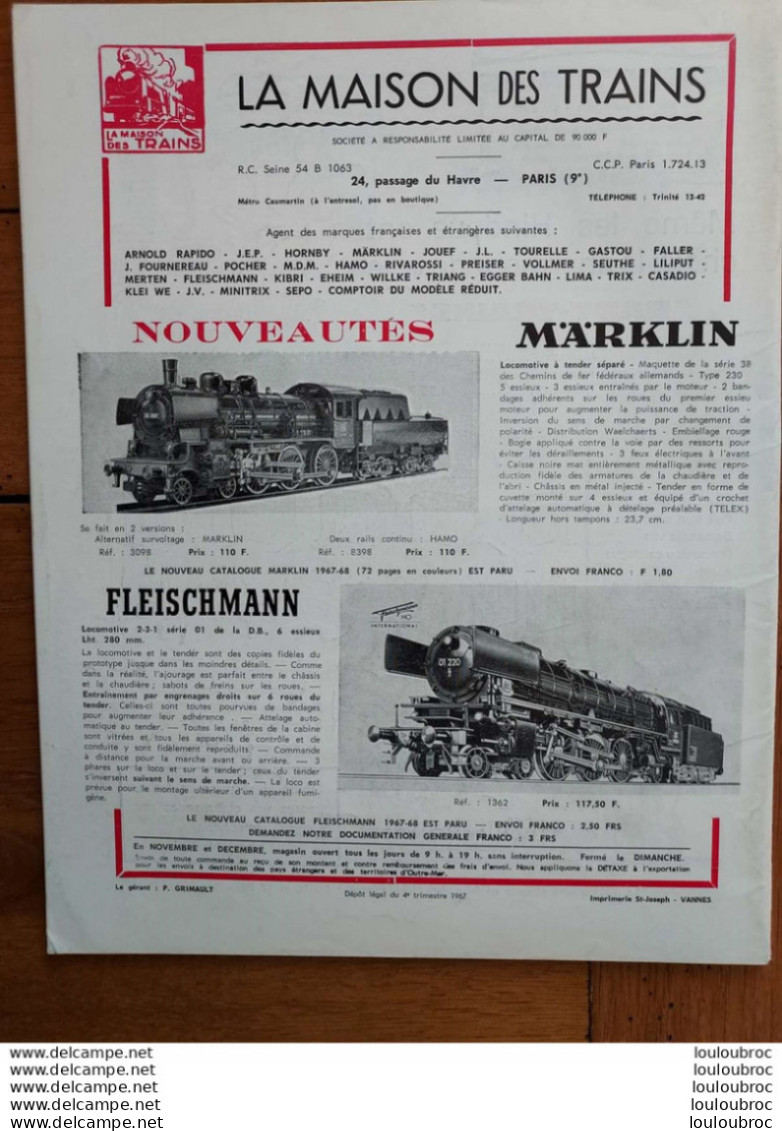 LOCO REVUE N°279 DE 1967 AMATEURS DE CHEMINS DE FER ET DE MODELISME PARFAIT ETAT - Treinen