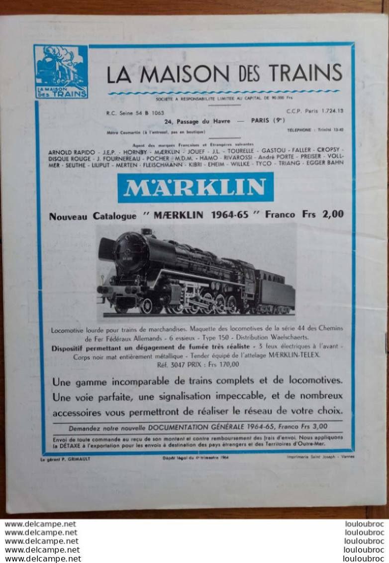LOCO REVUE N°245 DE 1964 AMATEURS DE CHEMINS DE FER ET DE MODELISME PARFAIT ETAT - Eisenbahnen & Bahnwesen