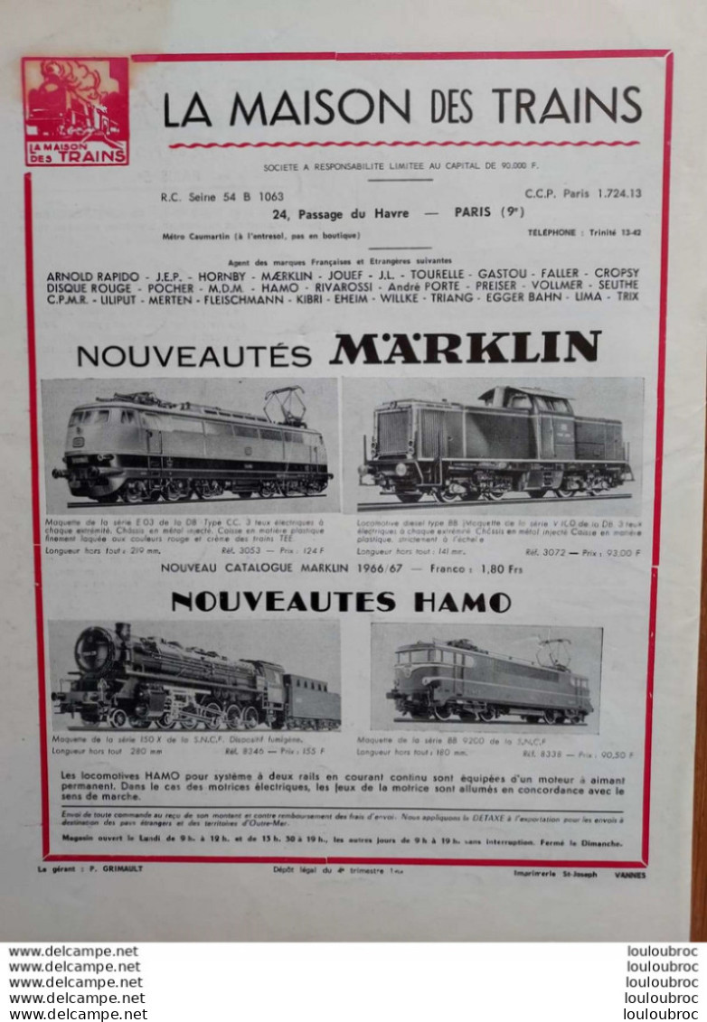 LOCO REVUE N°268 DE 1966 AMATEURS DE CHEMINS DE FER ET DE MODELISME PARFAIT ETAT - Treni