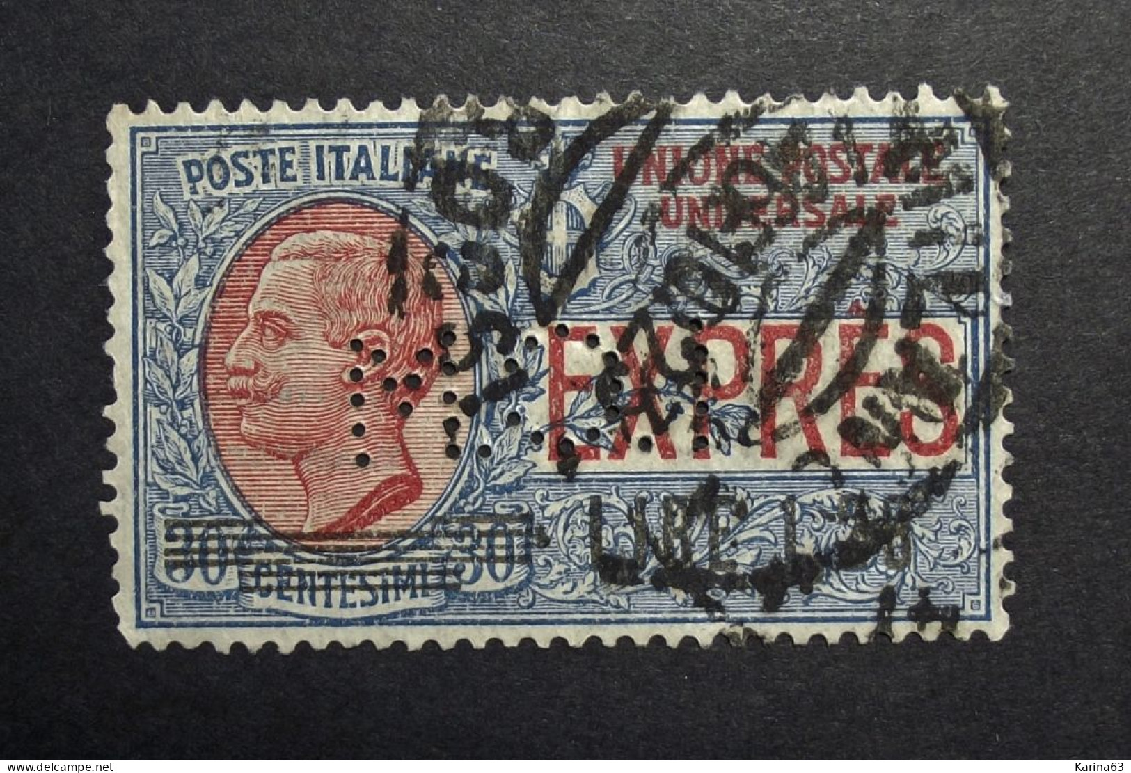 Italia - Italy -  Perfin - Lochung -  I C.M -   Istituto Credito Marittimo -  Cancelled - Poste Exprèsse