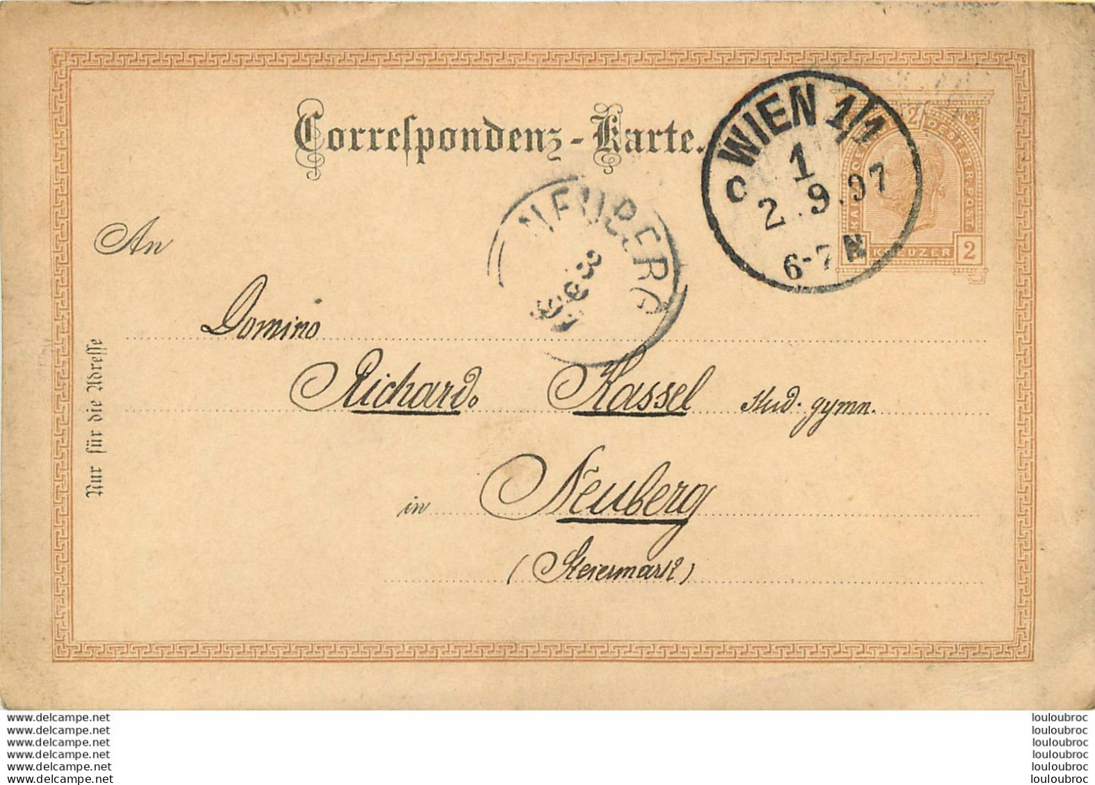 ENTIER POSTAL AUTRICHE 1897 VINDOBONA VIENNE R2 - Lettres & Documents