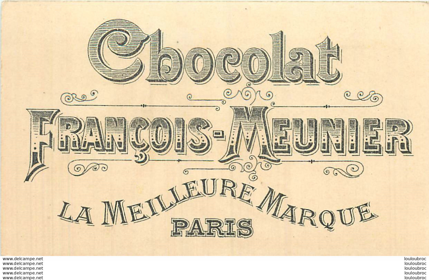 CHROMO CHOCOLAT FRANCOIS MEUNIER PARIS - Altri & Non Classificati