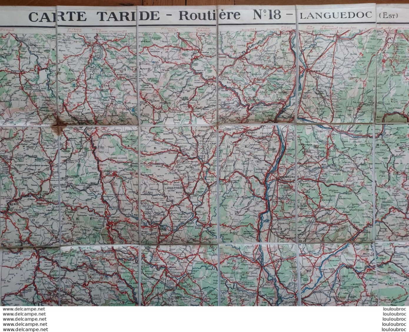 CARTE ROUTIERE TARIDE TOILEE N°18 LANGUEDOC EST - Cartes Routières