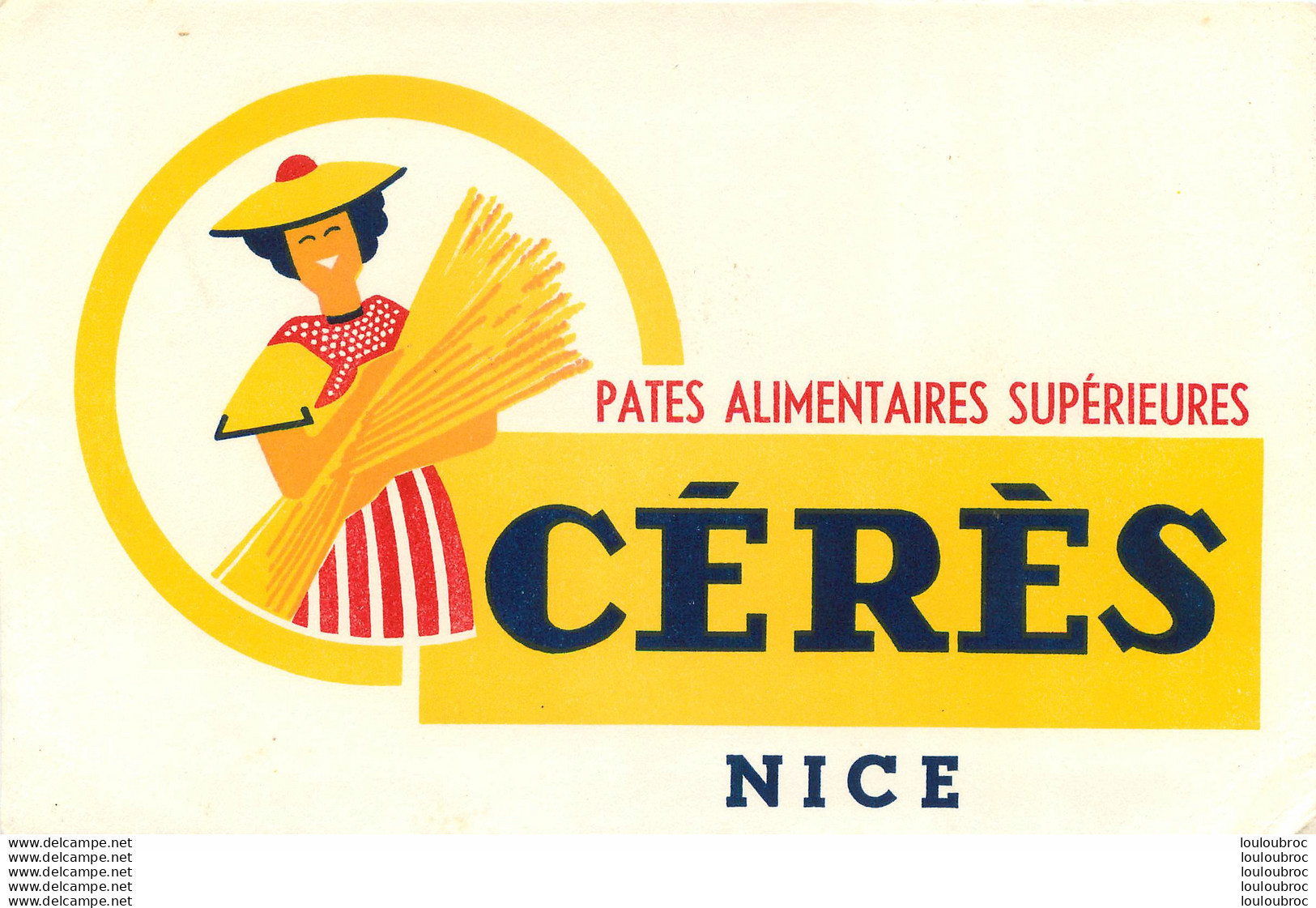 BUVARD PATES ALIMENTAIRES SUPERIEURES CERES  A NICE - Altri & Non Classificati