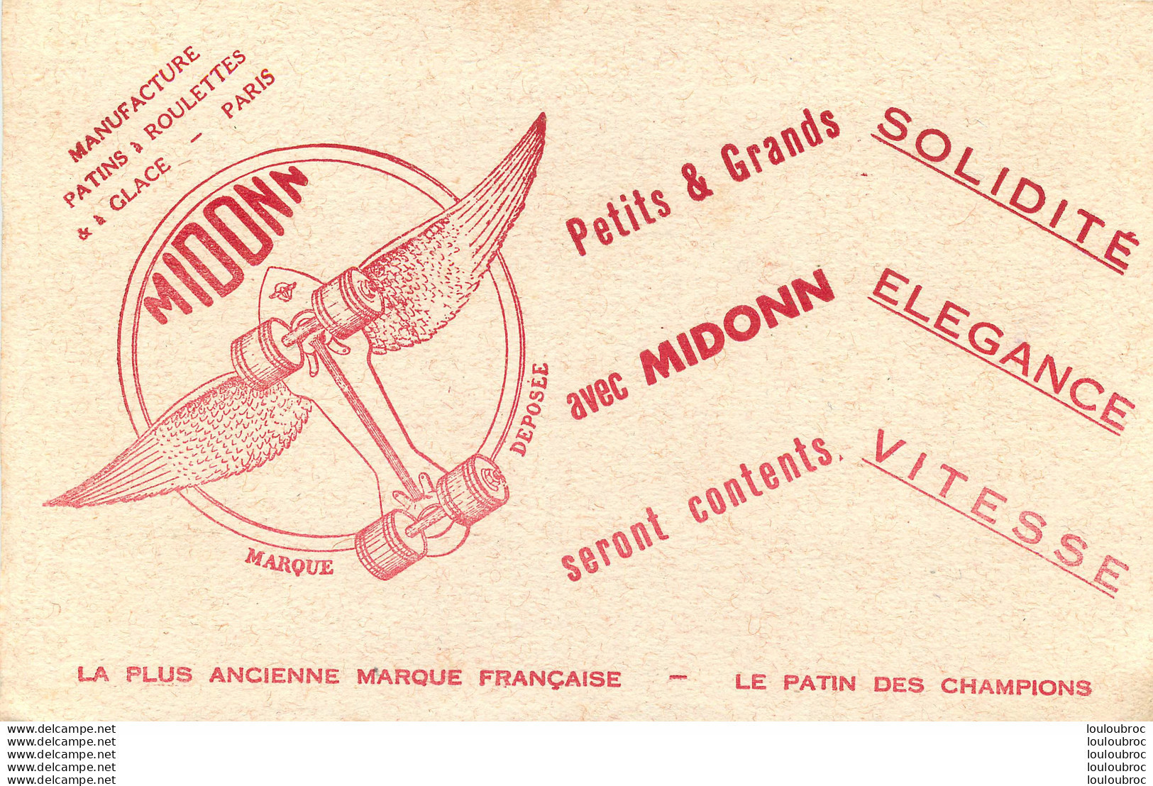 BUVARD MIDONN MANUFACTURE PATINS A ROULETTES ET A GLACE - Other & Unclassified
