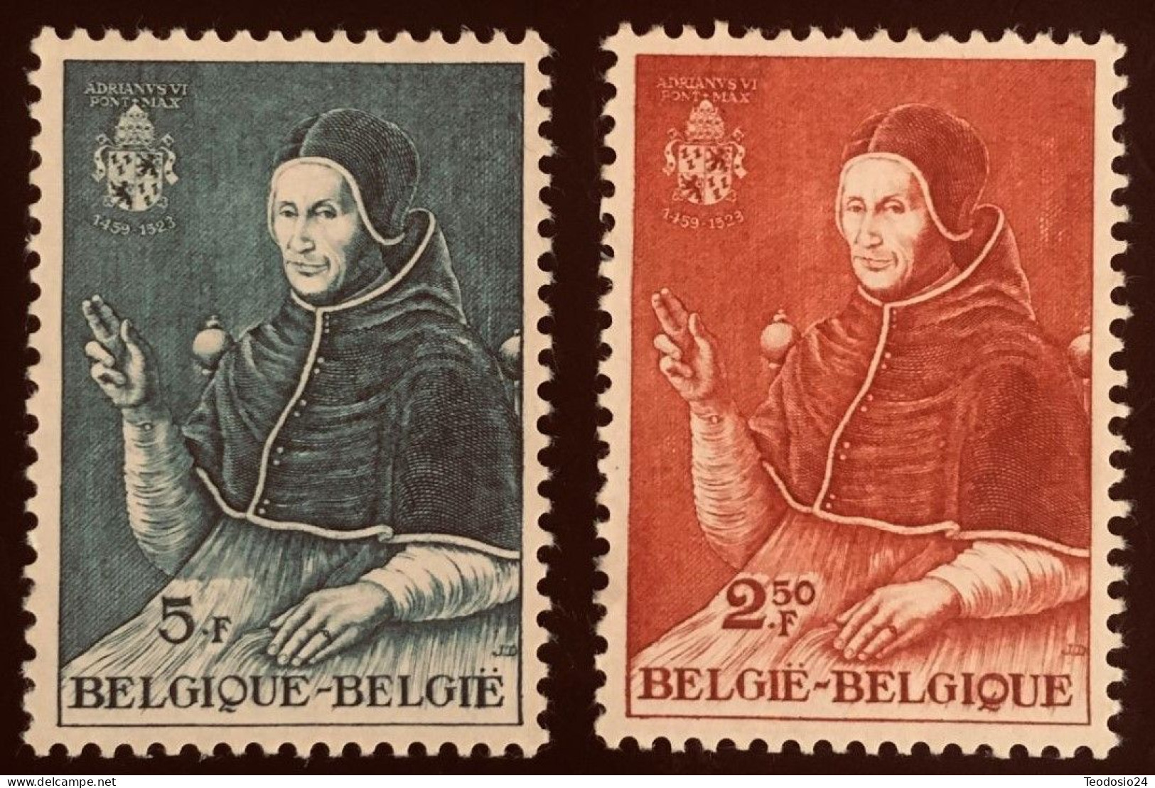 Belgique 1959 - Yt 1109/10 -  Mi 1162/63  Pape Adrien VI - Unused Stamps