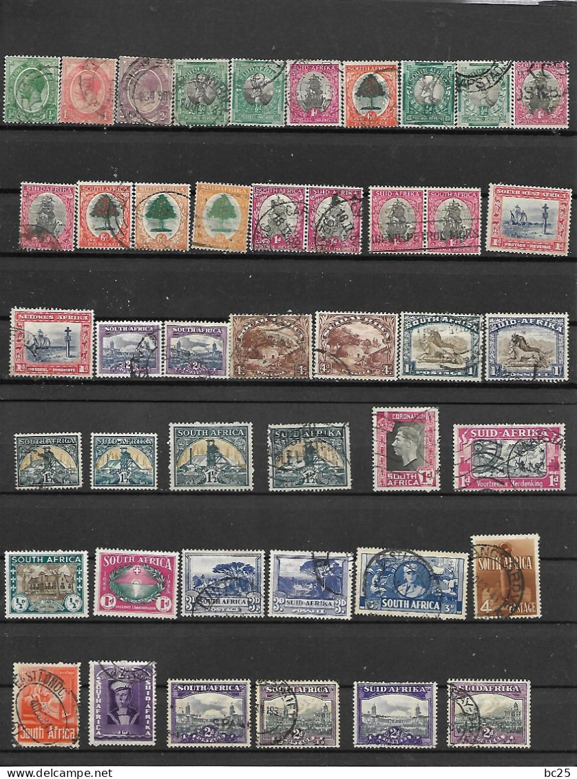AFRIQUE DU SUD-89 TRES BEAUX TIMBRES OBLITERES DONT 7 PAS DE VALEUR -RARE +82 ET VALEURS-PAS EMINCES-DEPUIS 1913-3 SCAN - Used Stamps