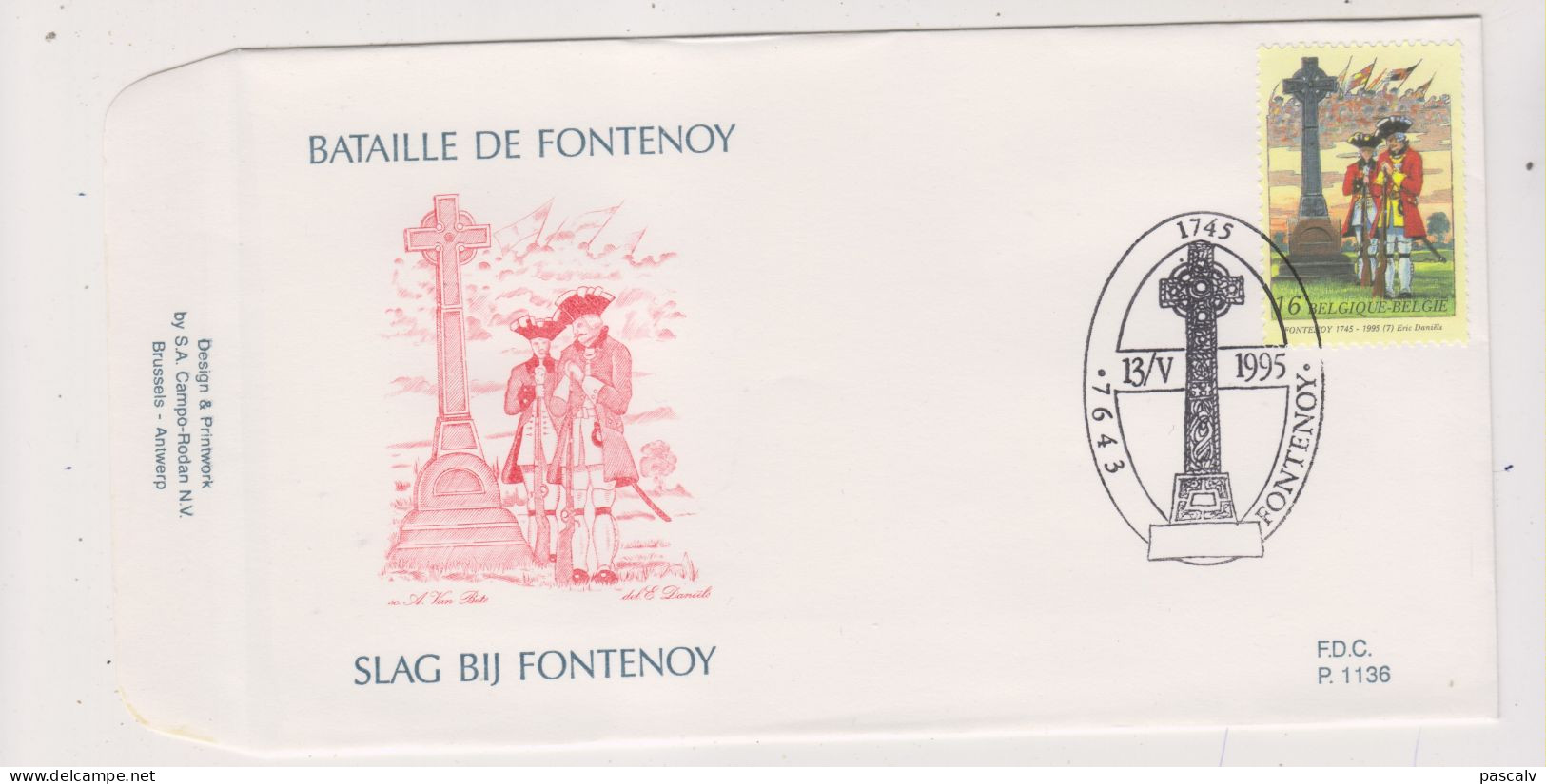 FDC 1136 COB 2600 La Bataille De Fontenoy Oblitération Fontenoy - 1991-2000