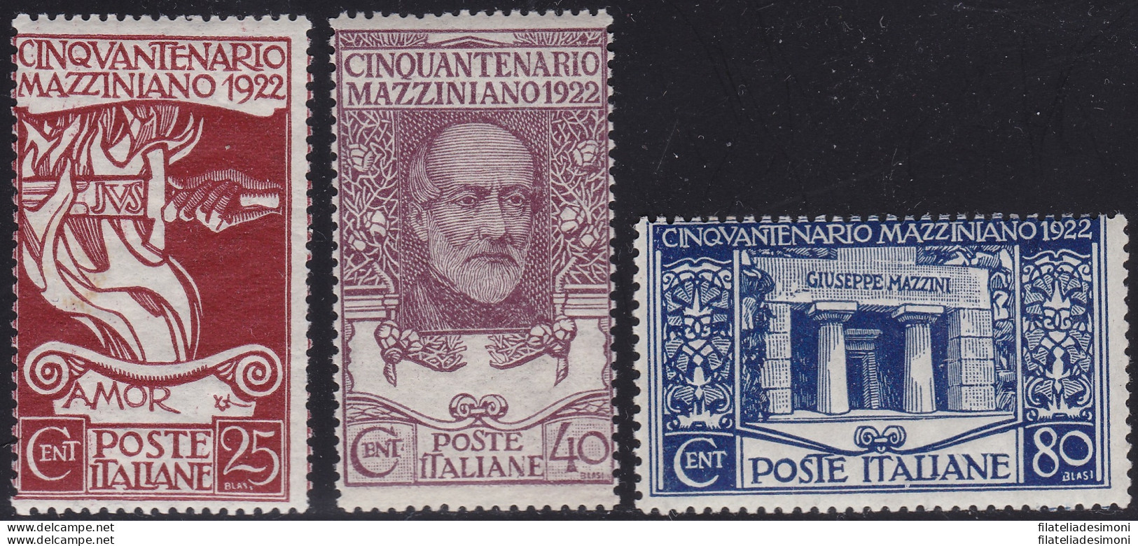 1922 Regno Di Italia, N° 128/130 Serie Di 3 Valori MNH/** - Andere & Zonder Classificatie