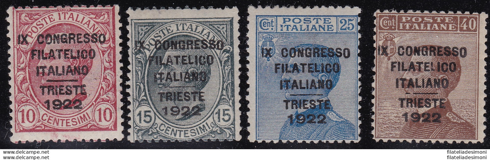 1922 Regno Di Italia, N° 123/126 Serie Di 4 Valori MLH/* Certificato Biondi Sig - Autres & Non Classés