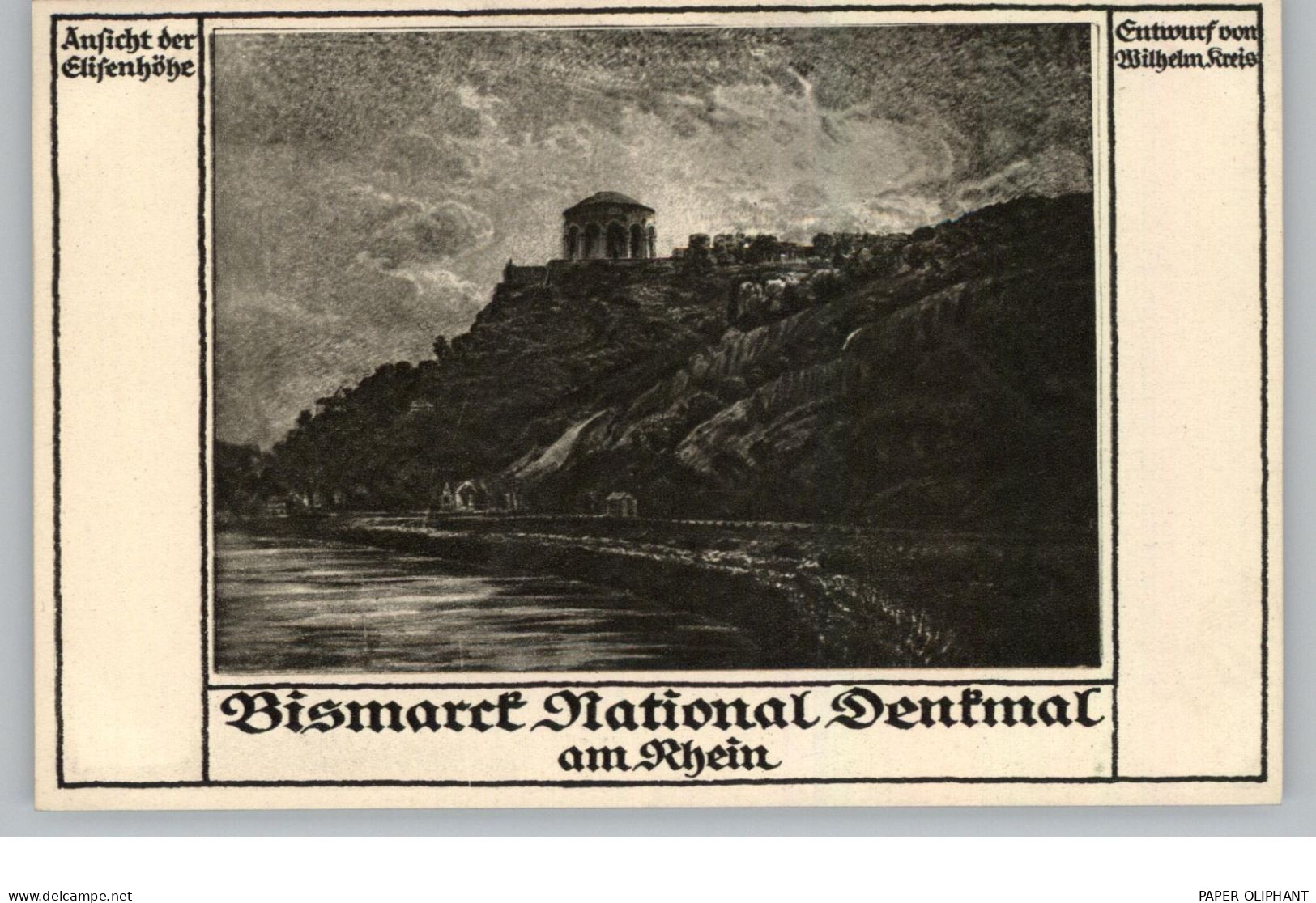 6530 BINGEN, Entwurf Bismarck National Denkmal Am Rhein Oberhalb Bingen - Bingen