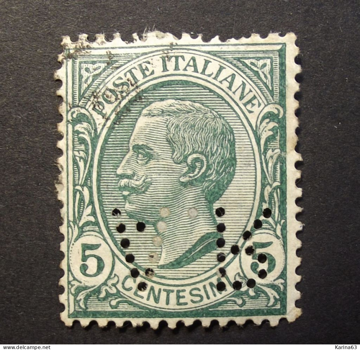 Italia - Italy - 1906 -  Perfin - Lochung -  A R -  A.Rejna - Milano  -  Cancelled - Usados