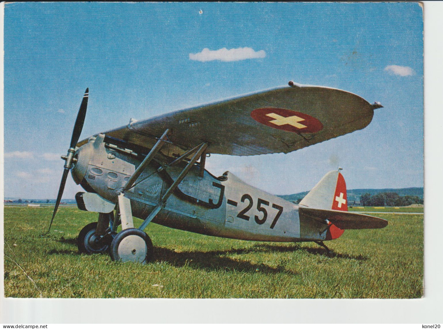 Vintage Pc Swiss Dewoitine D-27 Aircraft - 1919-1938: Interbellum