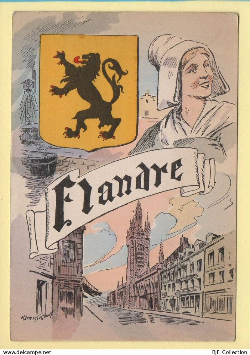 Province : LA FLANDRE / Blason / Costume / Folklore / Illustrateur (voir Scan Recto/verso) - Nord-Pas-de-Calais