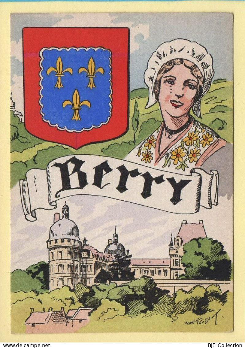 Province : LE BERRY / Blason / Costume / Folklore / Illustrateur (voir Scan Recto/verso) - Centre-Val De Loire
