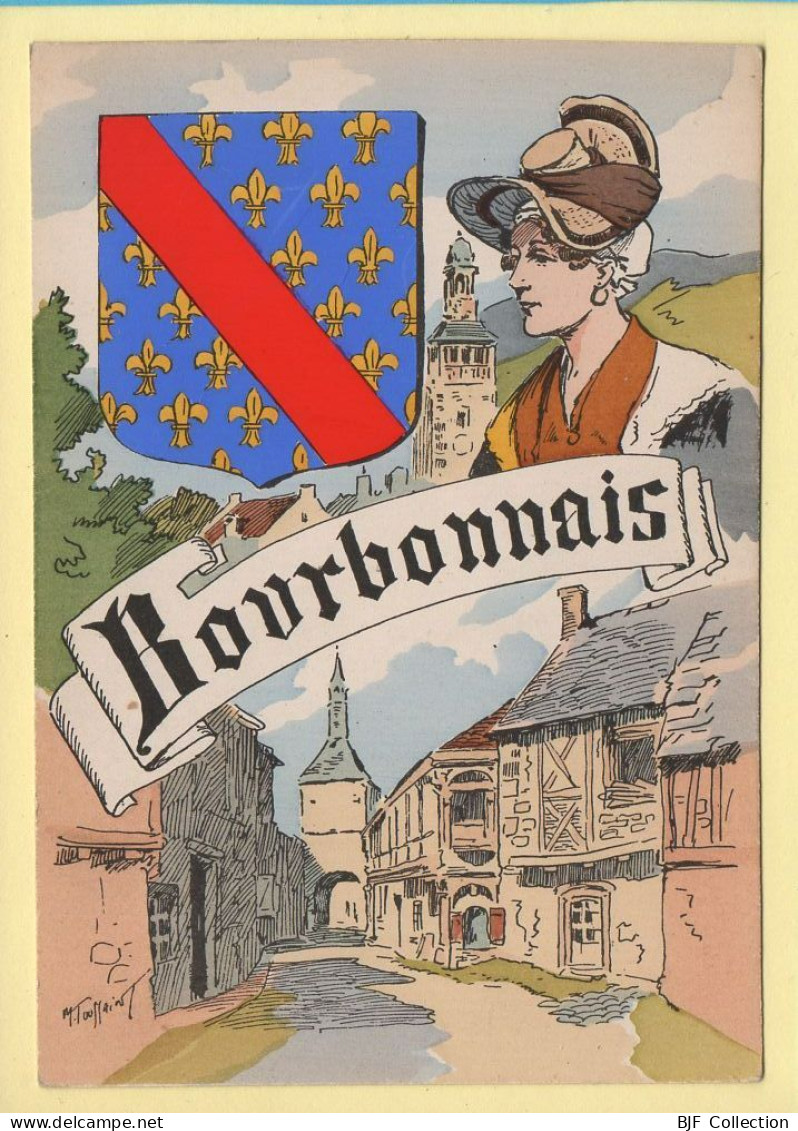 Province : LE BOURBONNAIS / Blason / Costume / Folklore / Illustrateur (voir Scan Recto/verso) - Auvergne