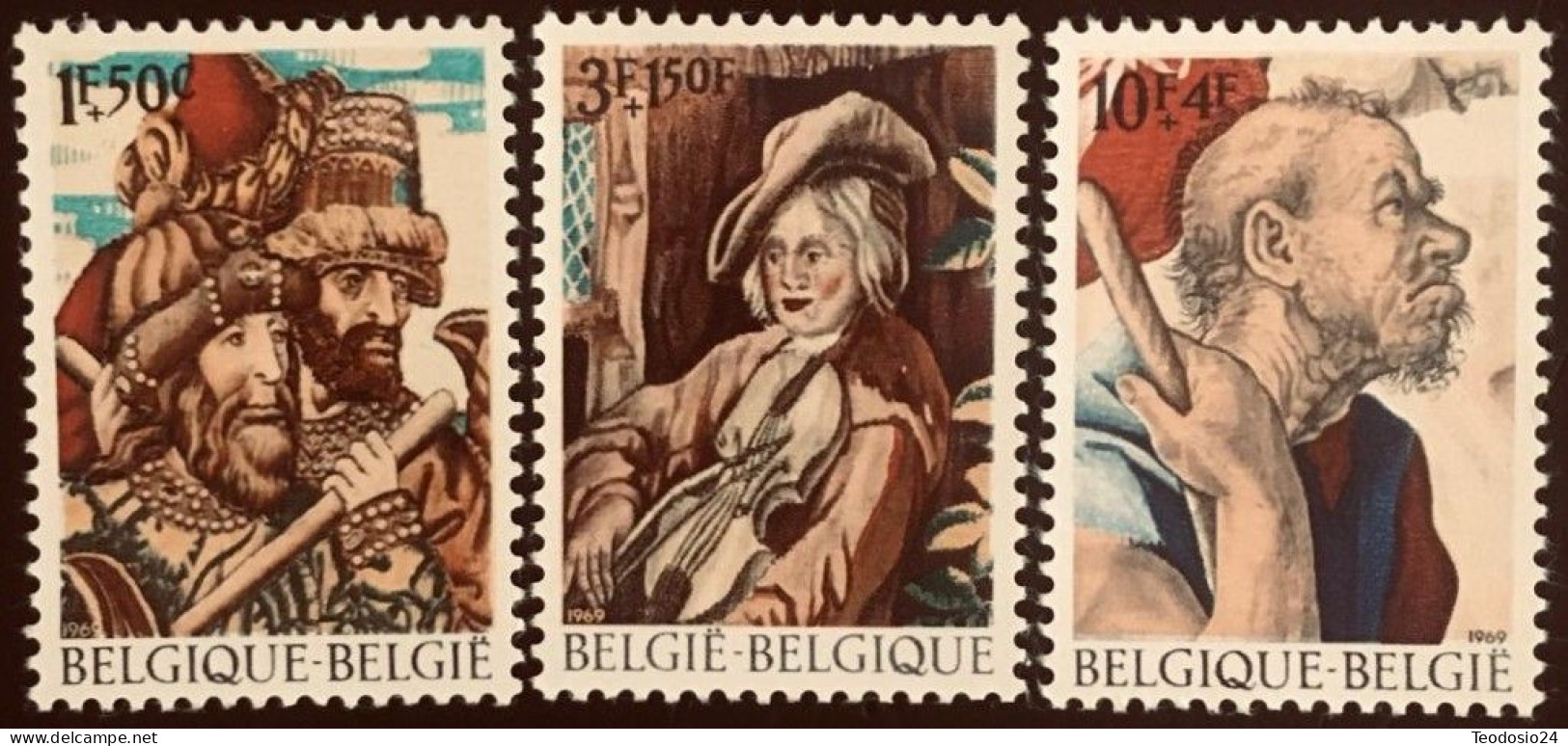 Belgique 1969 COB 1505-07 (complet) Fragment De Tapisseries - Neufs