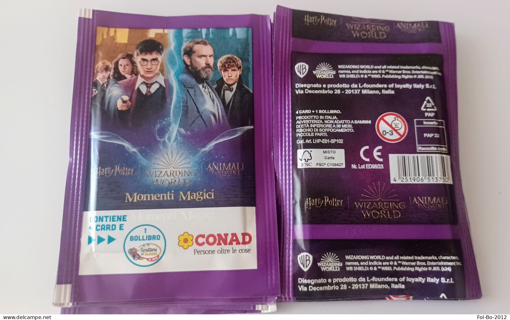 Lotto 18 Bustine Harry Potter Momenti Magici Conad - Edizione Italiana